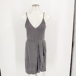 H&M Gray Sleeveless Sundress V-Neck Mini